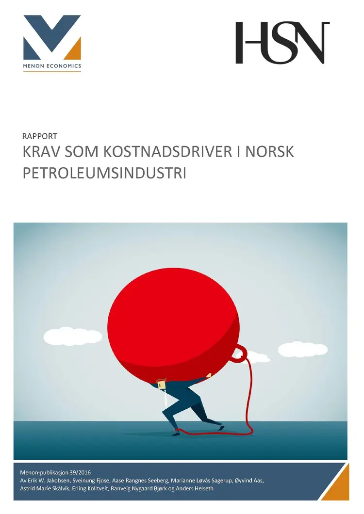 2016 39 Krav som kostnadsdriver i norsk petroleumsnæring