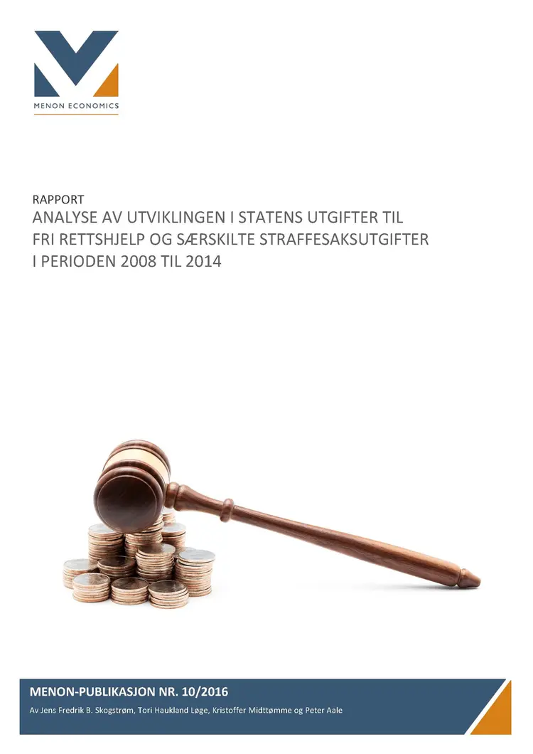 2016 10 Analyse av statens utgifter til fri rettshjelp forside