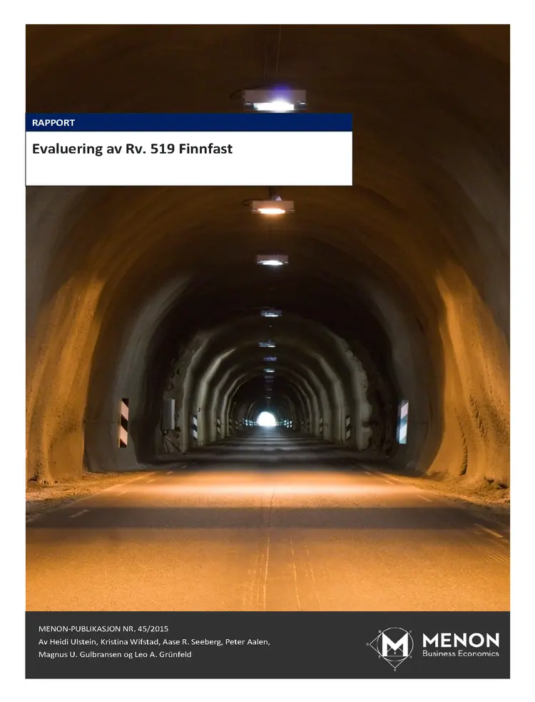 Evaluering av Rv519 Finnfast coverl