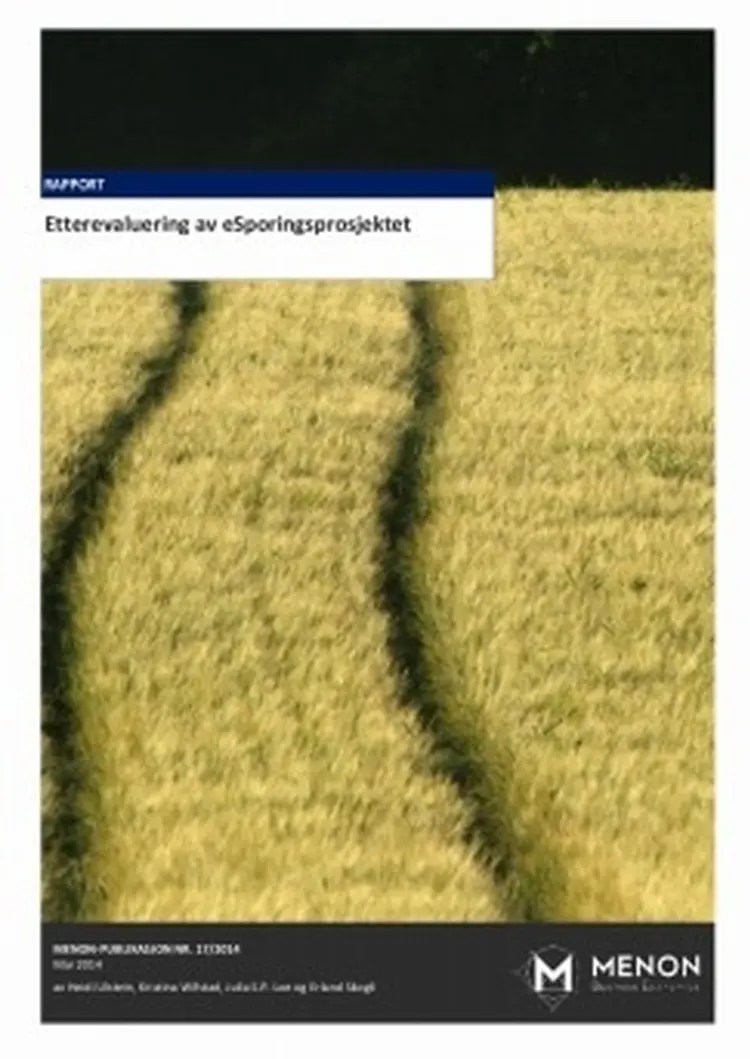 Etterevaluering av esporingsprosjektet sluttrapport 243x343