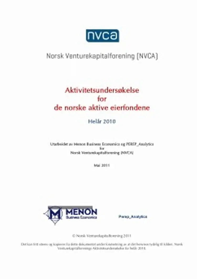 Plugin norsk venturekapitalforening aktivitetsunderskelse