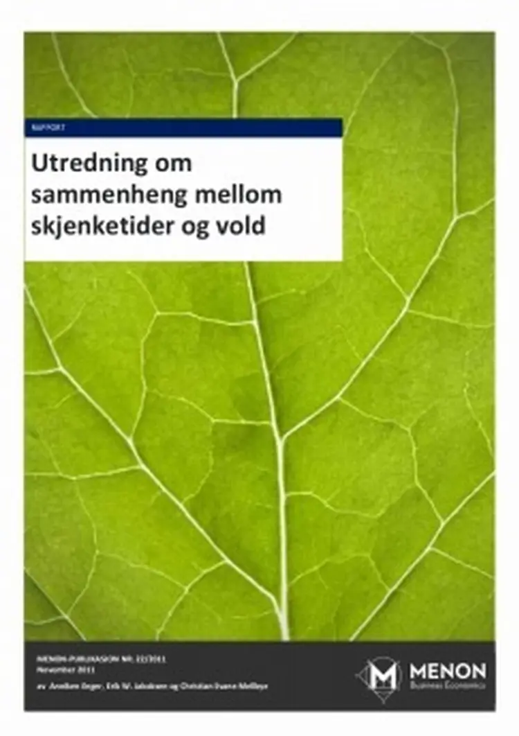 Rapport skjenketider og vold nov 2011 243x344