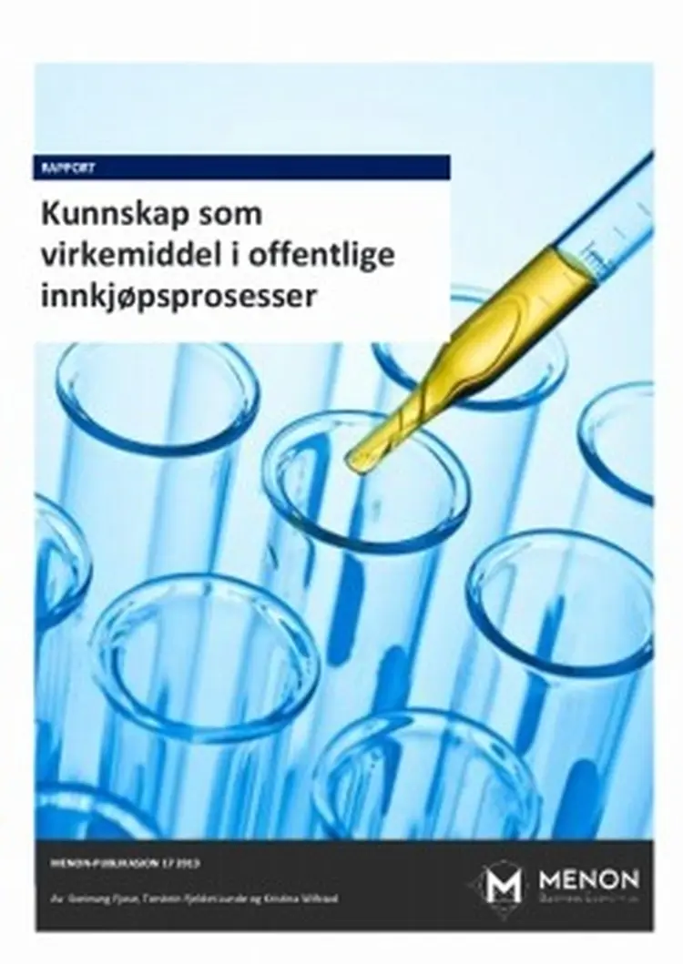 Menon rapport 17 2013 kunnskap som virkemiddel i offentlige
