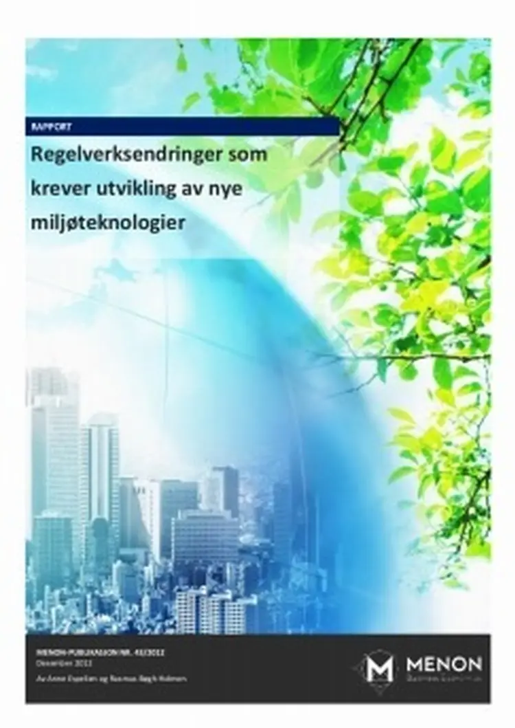 Regelendringer som kan medfore utvikling av miljoteknologi