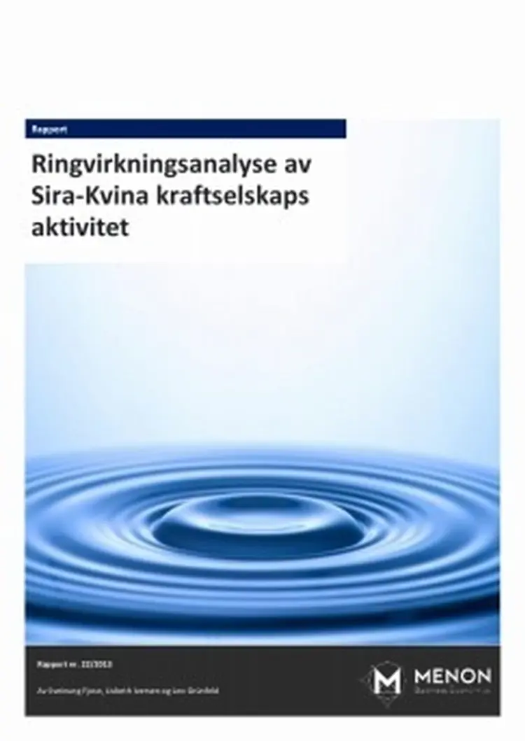 Rapport ringvirkningsanalyse av sira kvina kraftselskaps ak