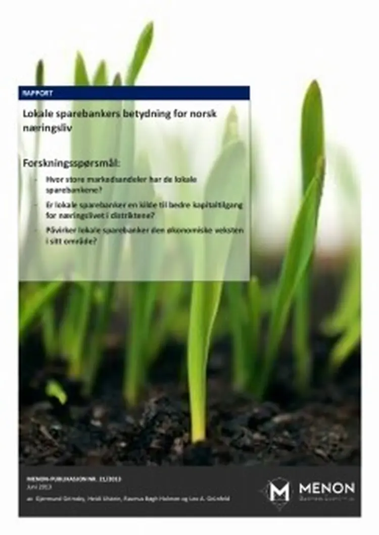 Rapport lokale sparebankers betydning for norsk naringsliv