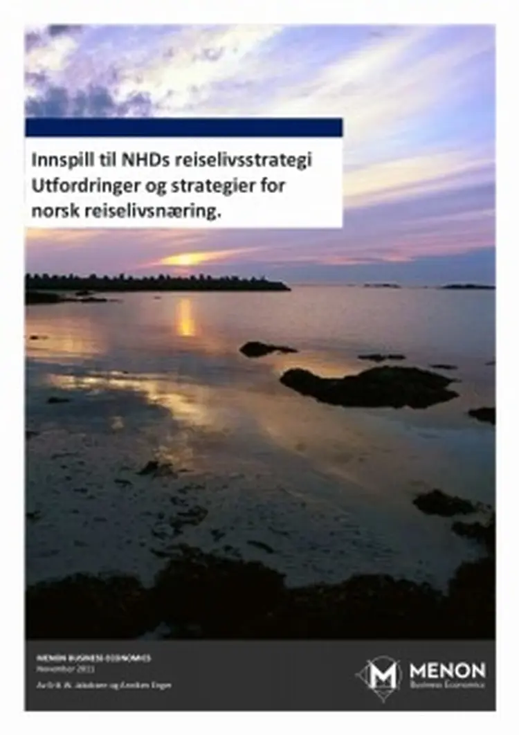 Innspill nasjonal reiselivsstrategi fra menon 243x344