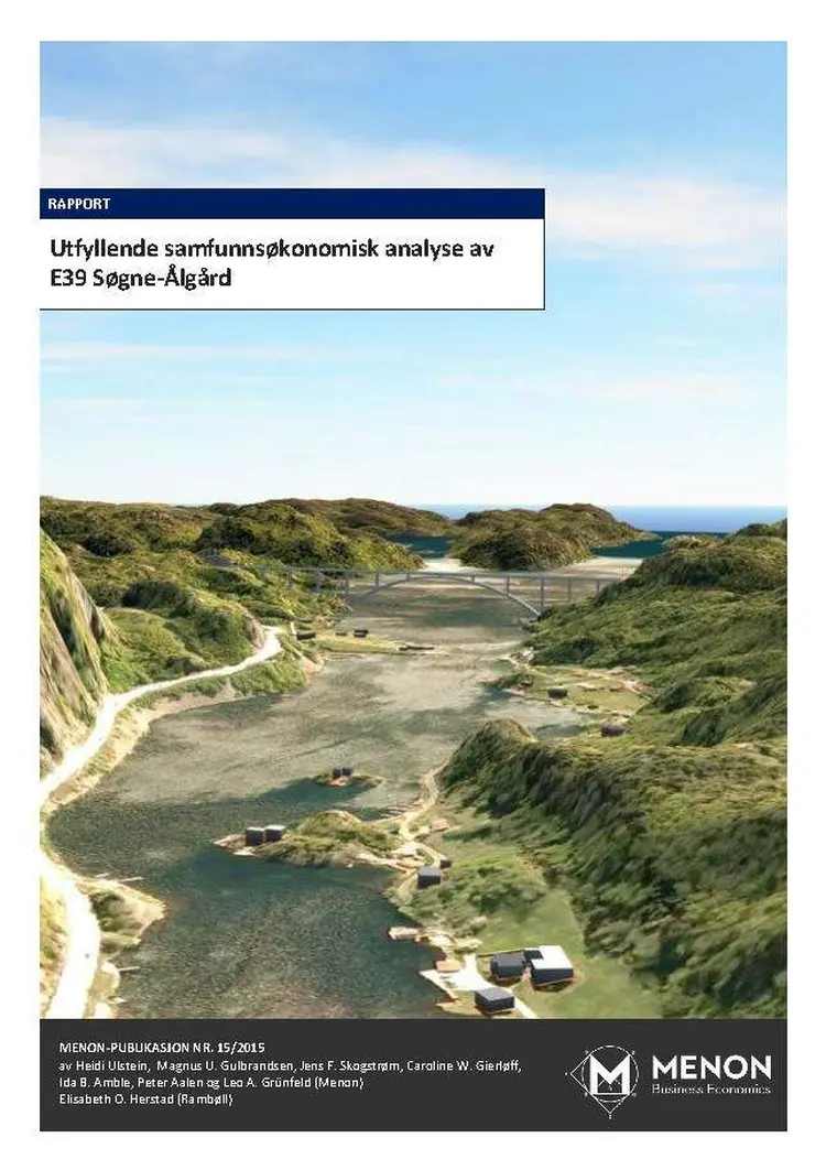 27utfyllende samfunnsokonomisk analyse e39 sogne algard final