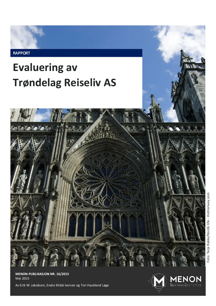 Rapport evaluering av trondelag reiseliv as