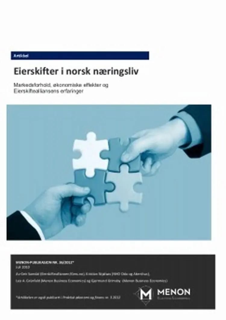 Eierskifter i norsk naringsliv menon publikasjon nr 36 2012