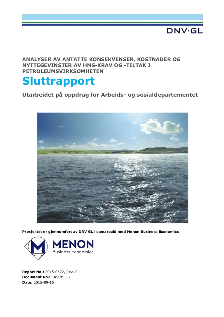 Hms krav og tiltak i petroleumsvirksomheten endelig rapport