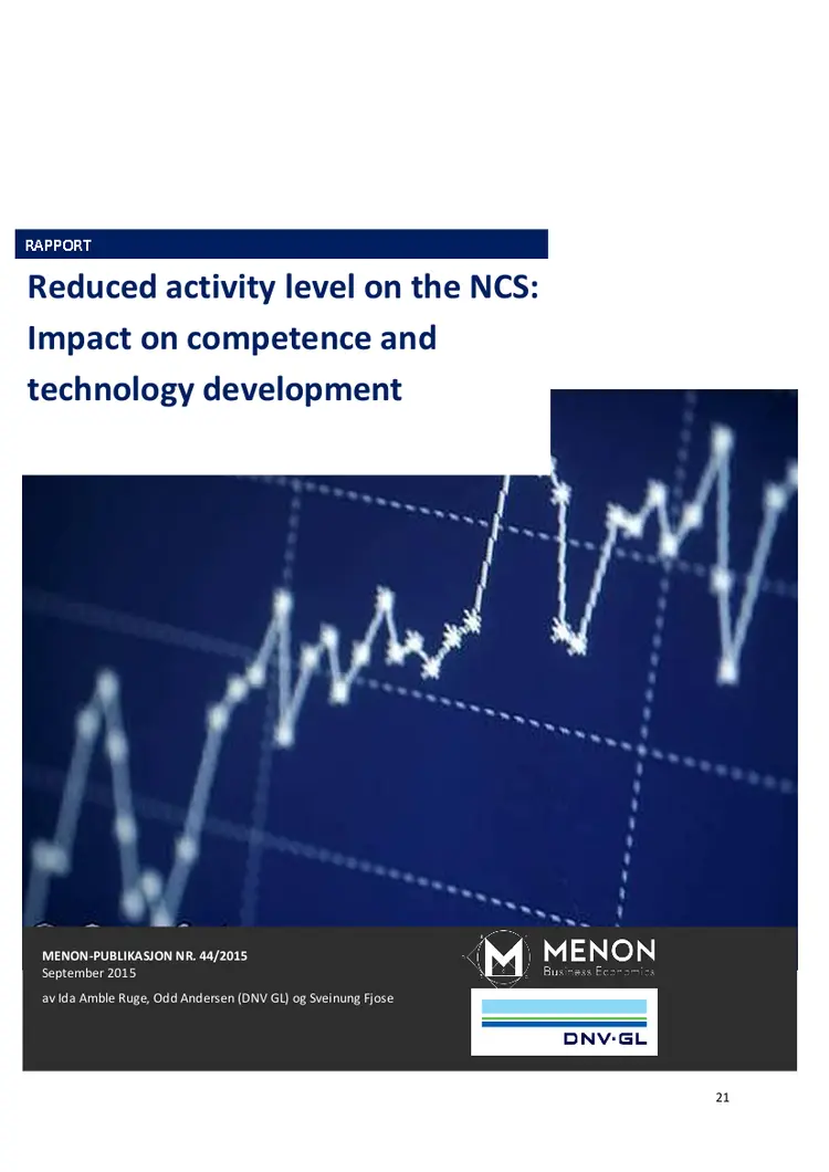 Reduced activity level on the ncs competence and technology